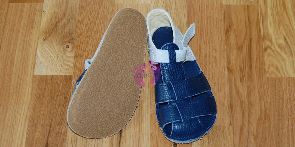 Baby Bare Shoes Gravel - páskové sandále modré